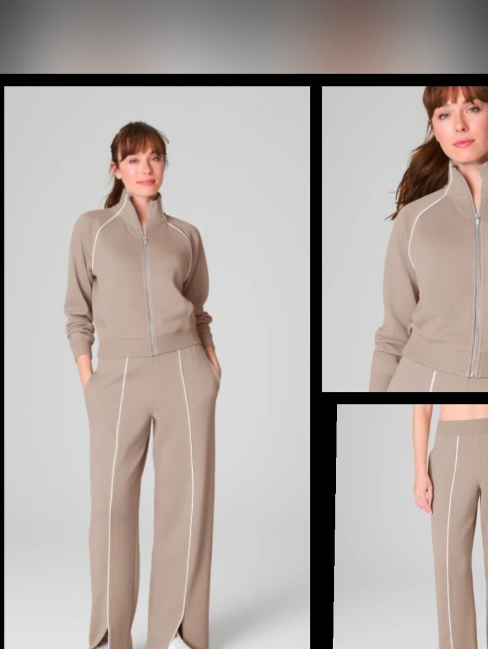 SPANX AirEssentials Pique Full Zip Track Jacket AND Pants SET